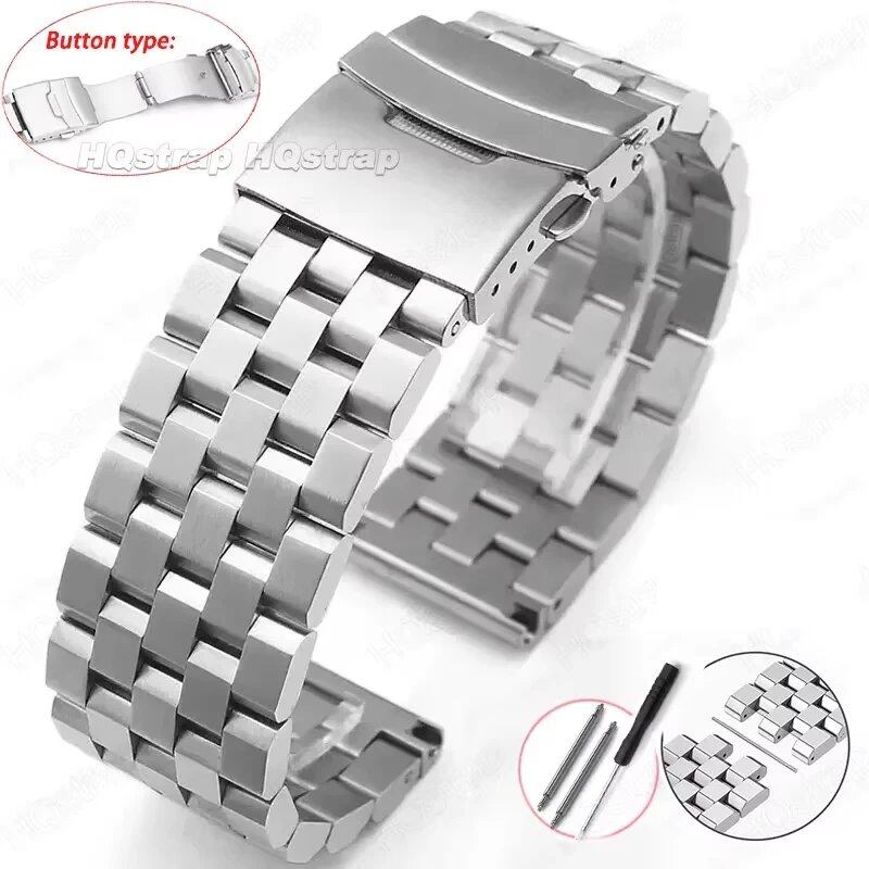 High-quality, full-solid stainless steel watch band, available in sizes 18mm, 20mm, 22mm, 24mm, and 26mm. Includes flat interface, includes tools, and is a metal watch band. Band Color: mm. Parallel import.