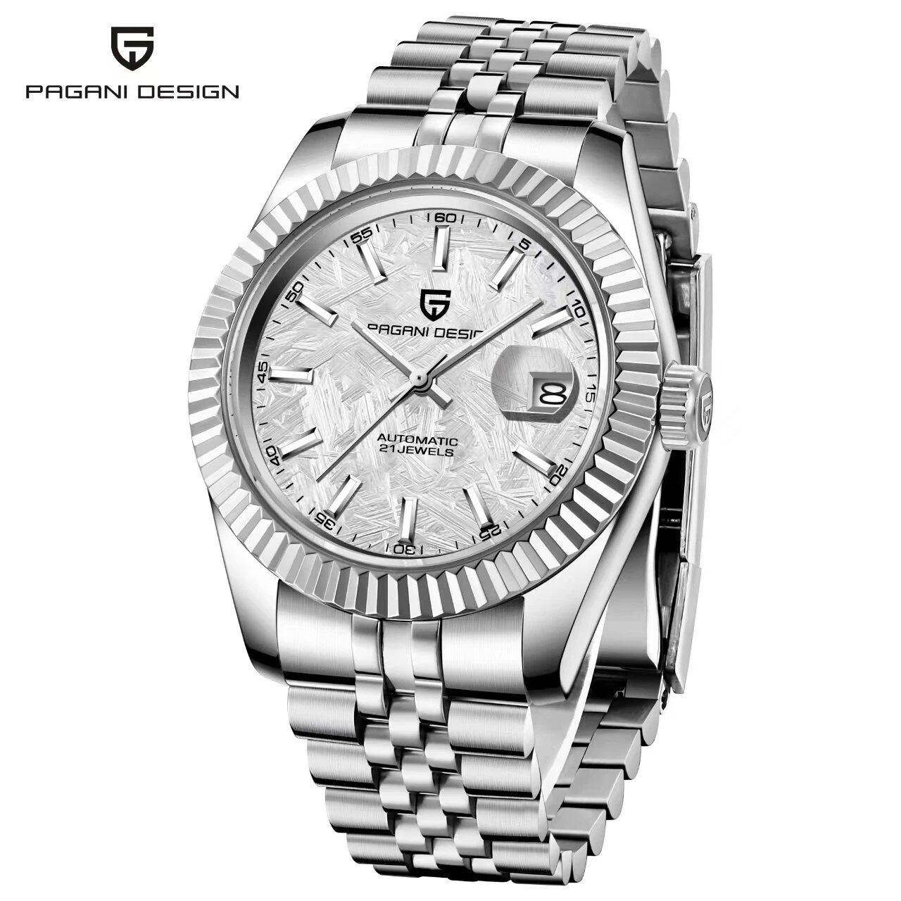 Pagani Design Men's Mechanical Watch, Top Brand, Luxury Automatic, Stainless Steel, 100m Water Resistant, Parallel Import