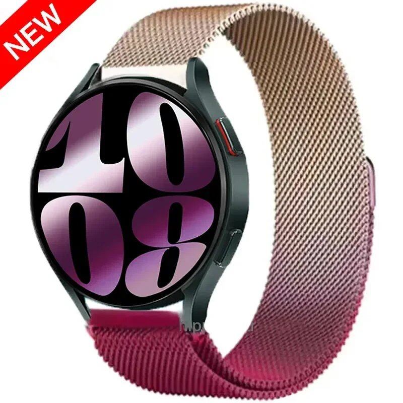 Compatible with Samsung Galaxy Watch 5/6/4/Classic, 22mm/20mm Metal Milanese Loop Magnetic Star-Like Bracelet, Hubai GT4/3/2e Strap, Size 2, Parallel Import