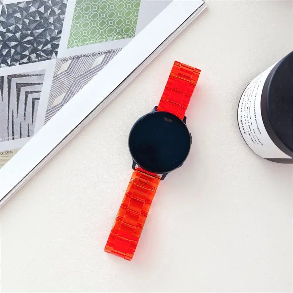 20mm/22mm Clear Glacial Link Bracelet Strap for Samsung Galaxy Watch 6/5/Pro/4/Classic/Active 2, Compatible with Huawei GT2/2e/3/Pro/4, Band Color: Watch Band, Parallel Import