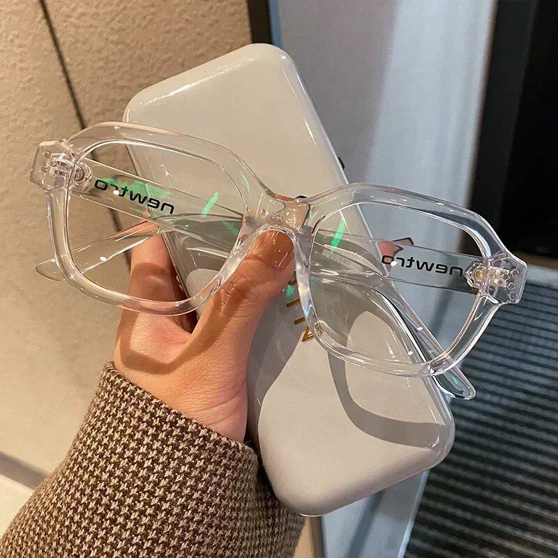 1/2 Retro Oversized Blue Light Blocking Computer Glasses Frames for Men and Women, Stylish Classic Eyewear, Ouclos Frame Color: Parallel Import