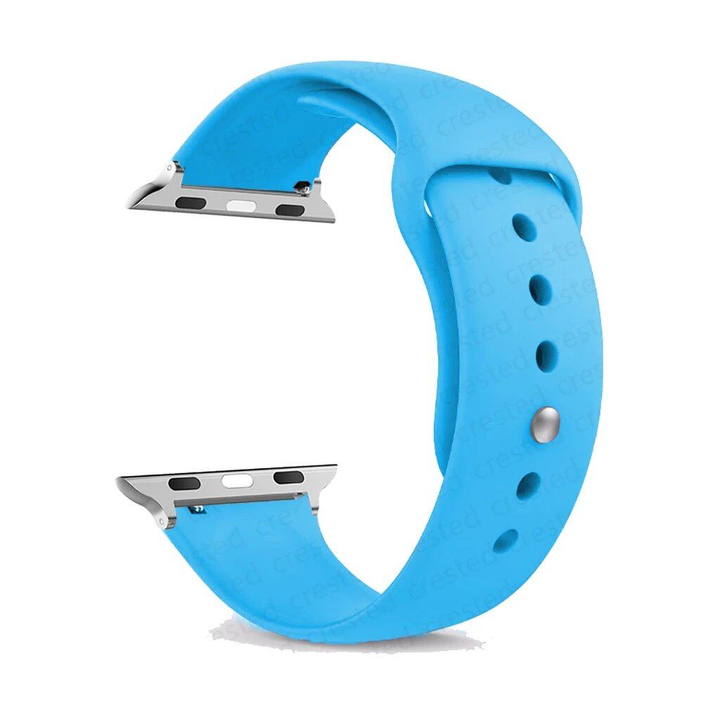 Silicone Sport Band for Apple Watch, 45mm, 44mm, 42mm, 49mm, 40mm, and 41mm, Compatible with iWatch Series 9/8/7/6/5/4/3/SE/Ultra 2, Band Color: mm; Ships from: Parallel Import