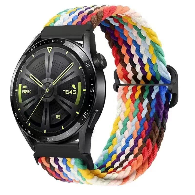 Universal Watch Band, Adjustable Braided Elastic Quick Release Wrist Strap, Compatible with 18mm, 20mm, and 22mm Smartwatches, Compatible with Samsung, Huawei, and Garmin Smartwatches (Imported)