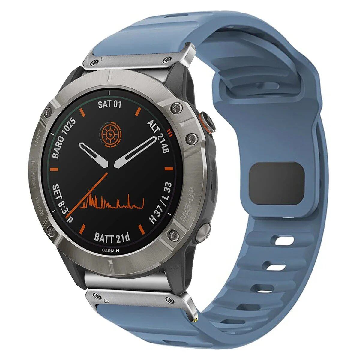QuickFit Silicone Strap for Garmin Fenix 8, E, 7, 7X, 6X, Pro, 5X Plus, Epic, Pro Gen 2, 47mm, 51mm, Enduro 3, Gapless, 22mm, 26mm, Watch Band, Size: 2; Ships from: Parallel Import