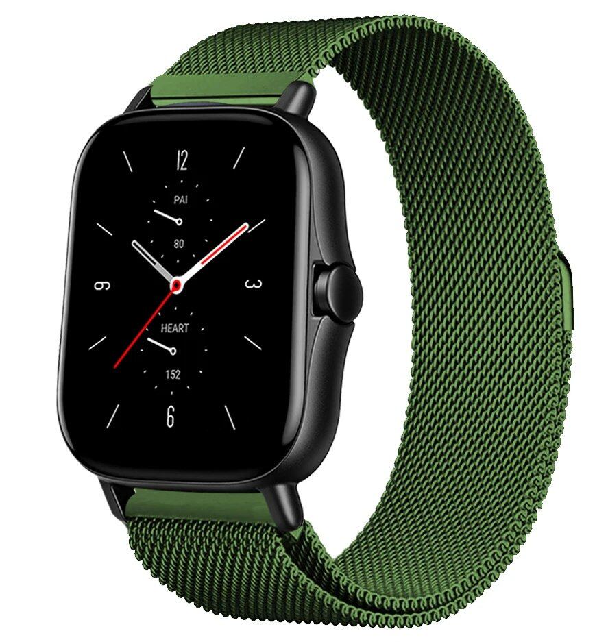 Magnetic Loop Mesh Smartwatch Band for Amazfit GTS/GTR/Bip 5 (Compatible with 20mm/22mm/47mm Watches) - Metal Mesh Strap, Band Color: mm; Ships from: Parallel Import
