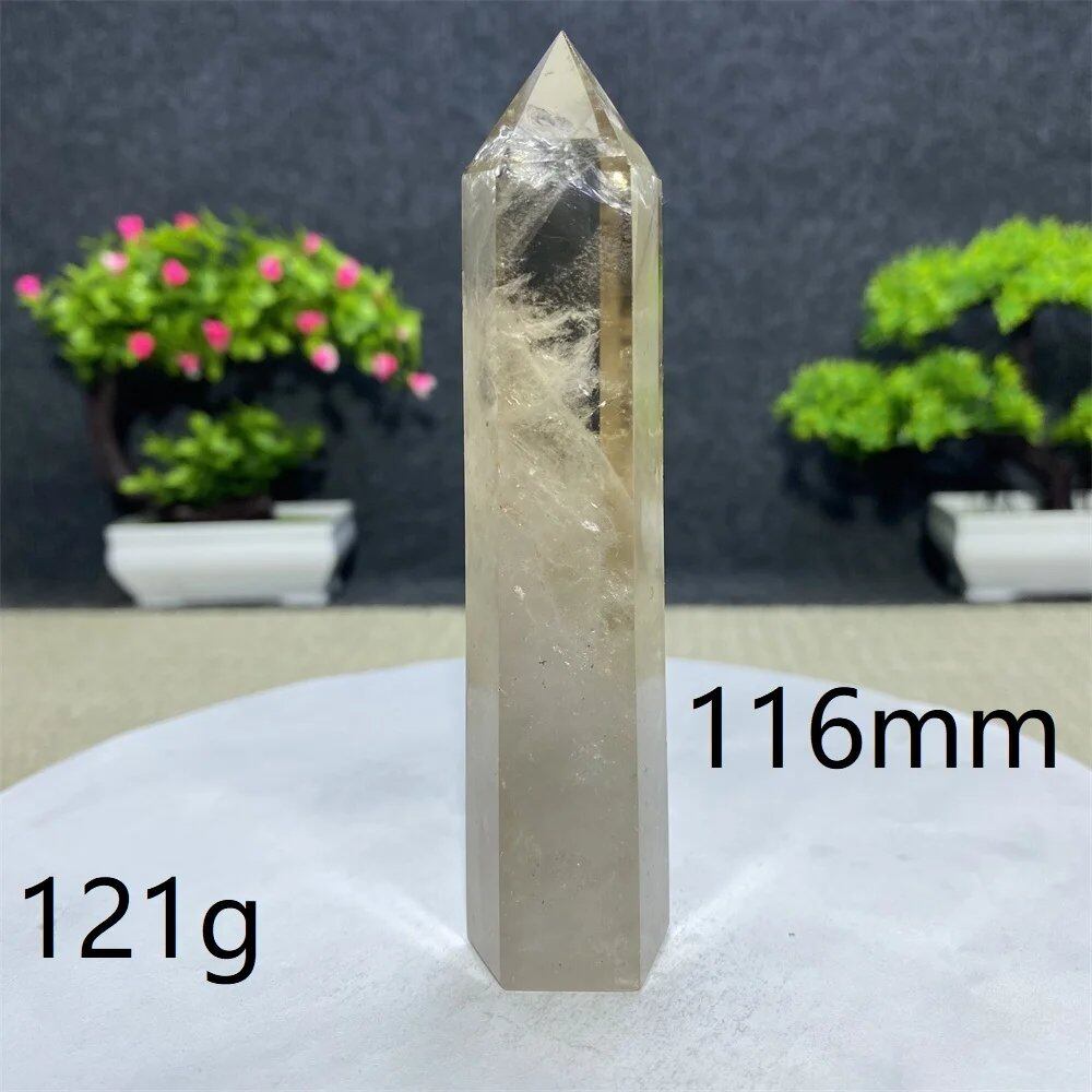 白水晶タワーワンド 六角オベリスク 研磨工芸品 天然原石 ミネラル標本 スピリチュアル瞑想ヒーリング 並行輸入品