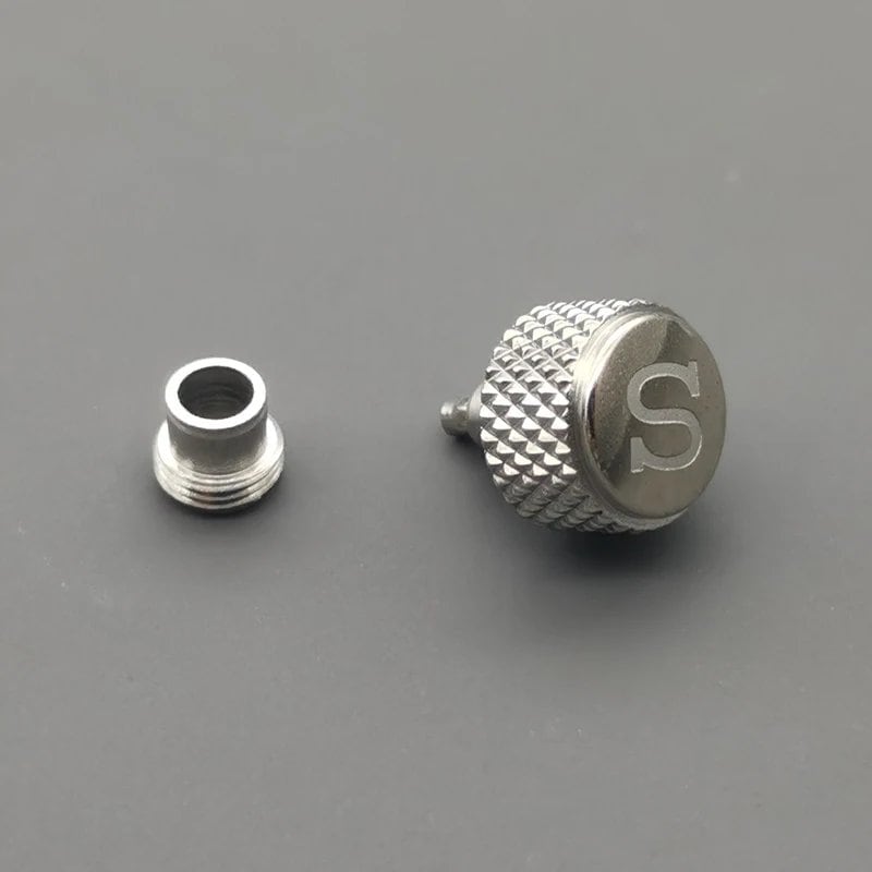 "MOD SKX007 SKX009 Watch Case Crown - Compatible with NH35 and NH36 Movements, S Logo, Polished Finish, Silver/Gold/Rose/Black/Blue Crown Parts" Parallel Import