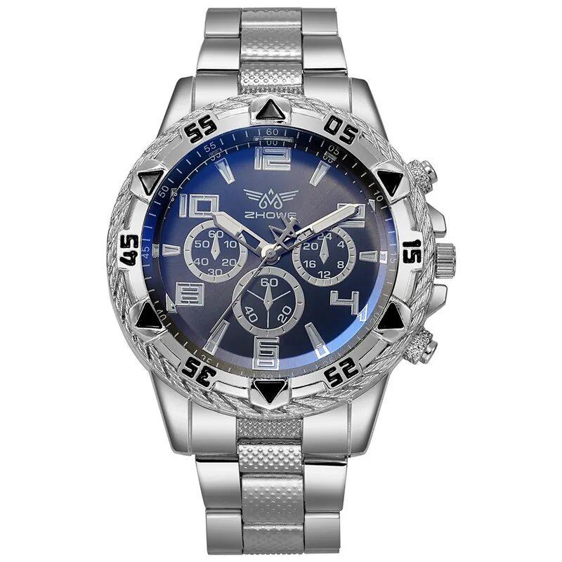 Keglect Men's Steel Band Quartz Watch with Digital Scale, Wristwatch, Necklace, and Bracelet Set; Customization Not Available; Ships from: Parallel Import