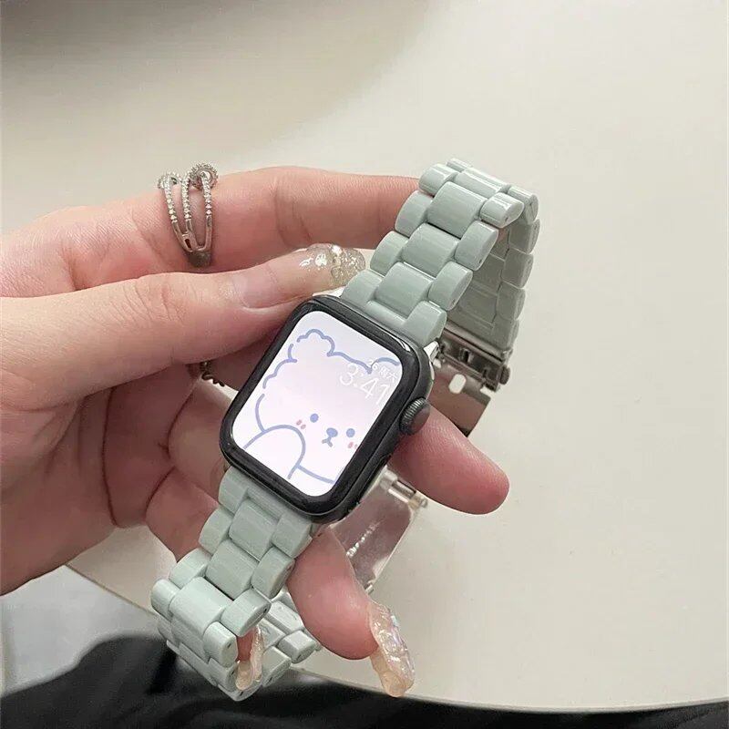 アップルウォッチ 41 45 44 40 49mm用 ニューレインボーカラー レジンストラップ - マカロン風 ガールズ ウォッチバンド iWatch 9 8 7 6 5 4 3対応 バンドアクセサリー バンドカラー:mm 並行輸入品