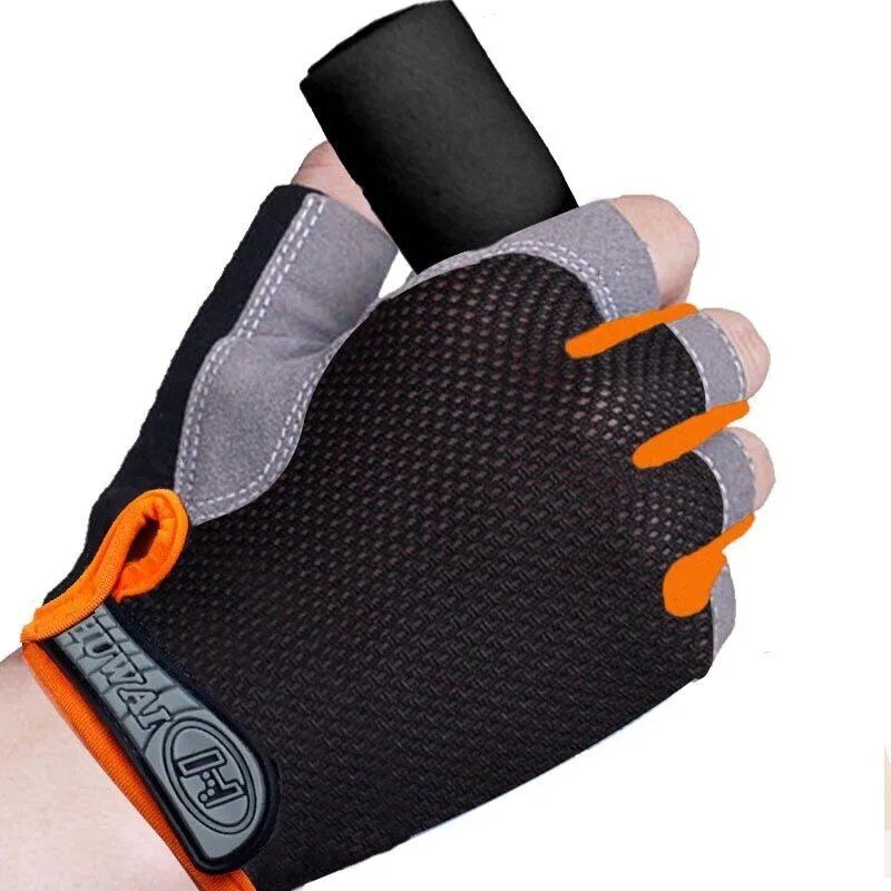 Fingerless Gym Gloves for Fitness Training, Unisex, Bodybuilding, Exercise, Sports, Cycling, and More, Non-Slip, Breathable, Parallel Import