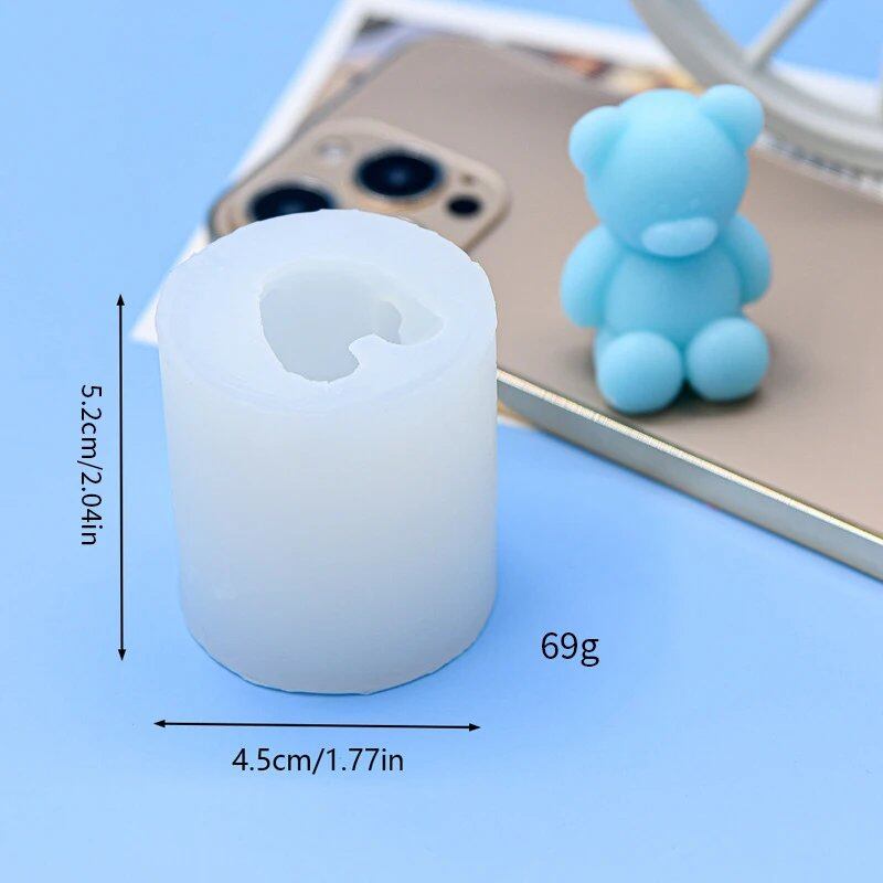 1 Silly Little Bear Candle Mold, Handmade Creative Silicone Ornament Cake Baking Silicone Mold, Color: ZY-G-002-1, Parallel Import