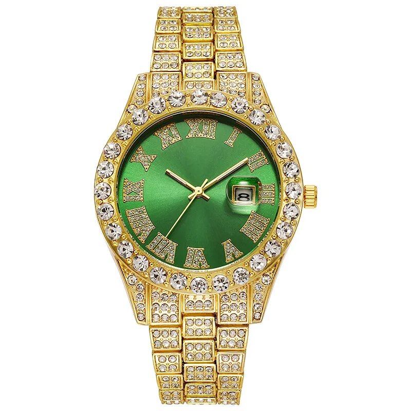 Men's Full Steel Gold Quartz Wristwatch, Luxury Watch, Sophisticated Watch, Fashion Casual Wristwatch, No Logo, Color: Parallel Import