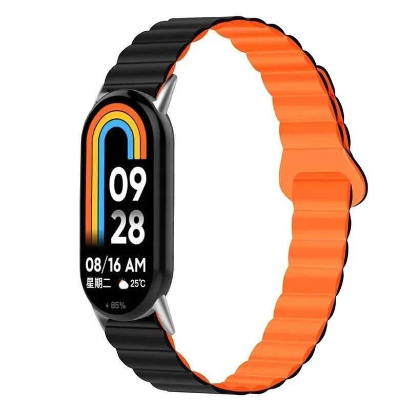 "Xiaomi Mi Band 8/9 Silicone Magnetic Strap, Sports Wristband, Accessory, Bracelet with Watch Case" Band Color: Parallel Import