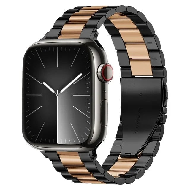 Stainless steel metal band compatible with Apple Watch 10, 9, 8, 7, 46mm, 45mm, 41mm, Ultra2, 49mm, men's and women's replacement strap, iWatch 6 strap, band color: parallel import
