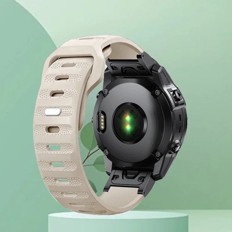 Compatible with Garmin Fenix 5/5X Plus/3/3HR, Epix 7X Solar, 6X/6 Pro, and Forerunner 935/945. 22mm and 26mm silicone brand quick-release smartwatch bands. Band Color: ; Ships from: Parallel Import