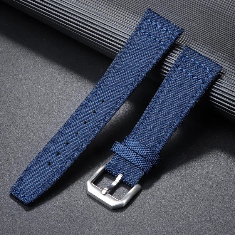 20mm, 21mm, 22mm Nylon Canvas Watch Strap, Compatible with IWC Pilot Straps, Waterproof, Men's Sport Green Replacement Watch Band, Band Color: mm, Parallel Import