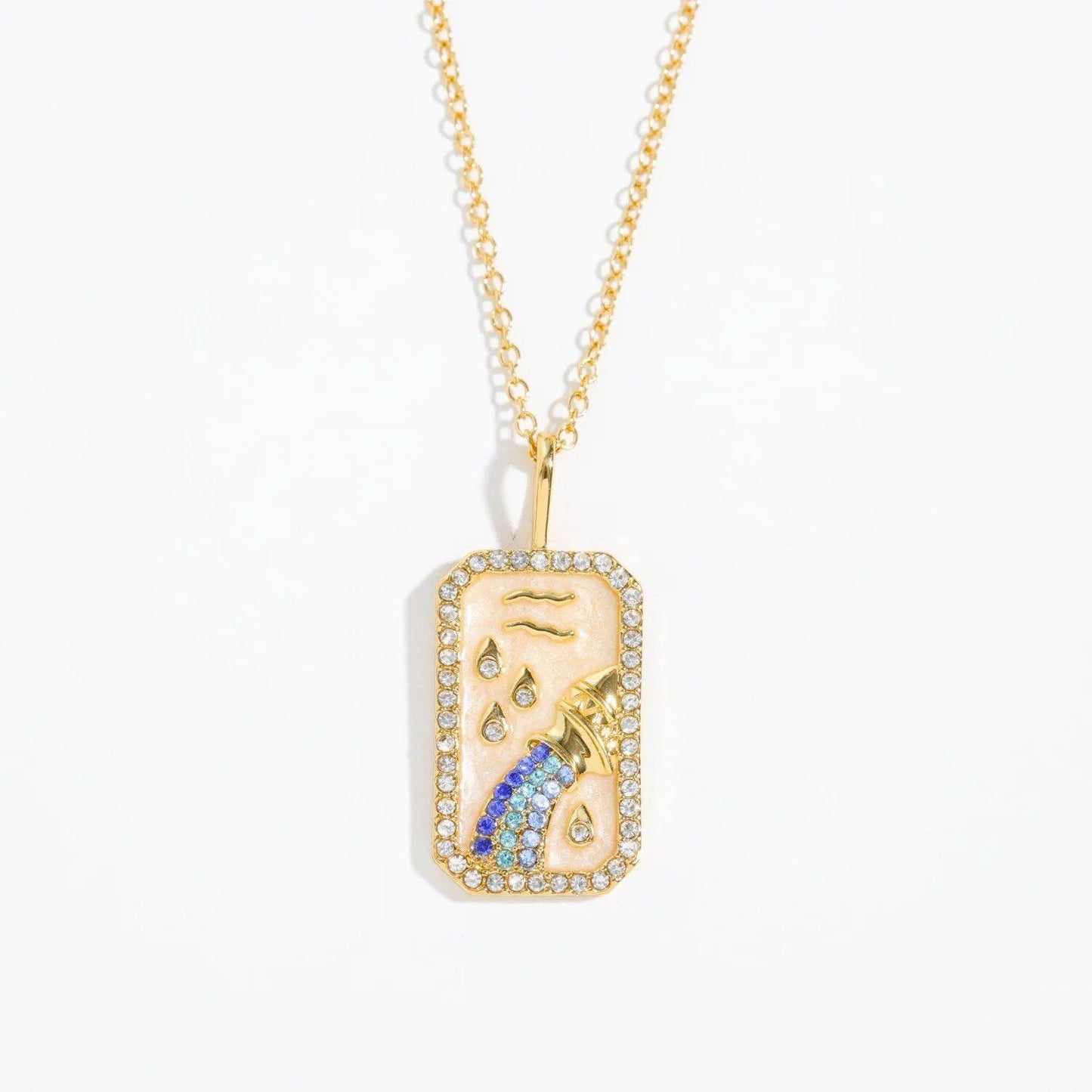Vintage 12 Zodiac Signs Necklace for Women and Girls - Colorful Zircon Zodiac and Birthstone Necklace, Wedding Jewelry, Gift. Metal Color: ; Ships from: Parallel Import
