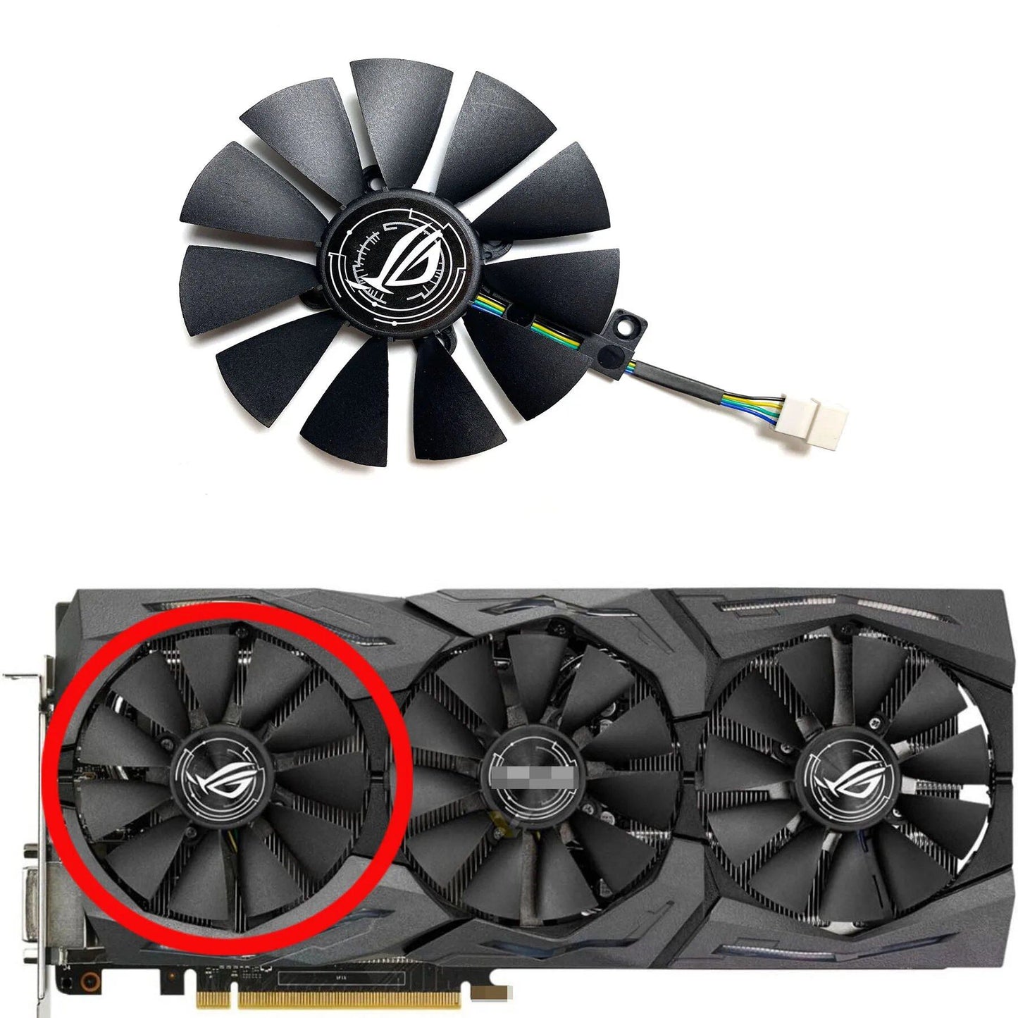 ASUS GeForce GTX1060/1070/1080/1080ti ROG STRIX グラフィックカード用 交換ファン FDC10U12S9-C / FDC10H12S9-C 新品 並行輸入品