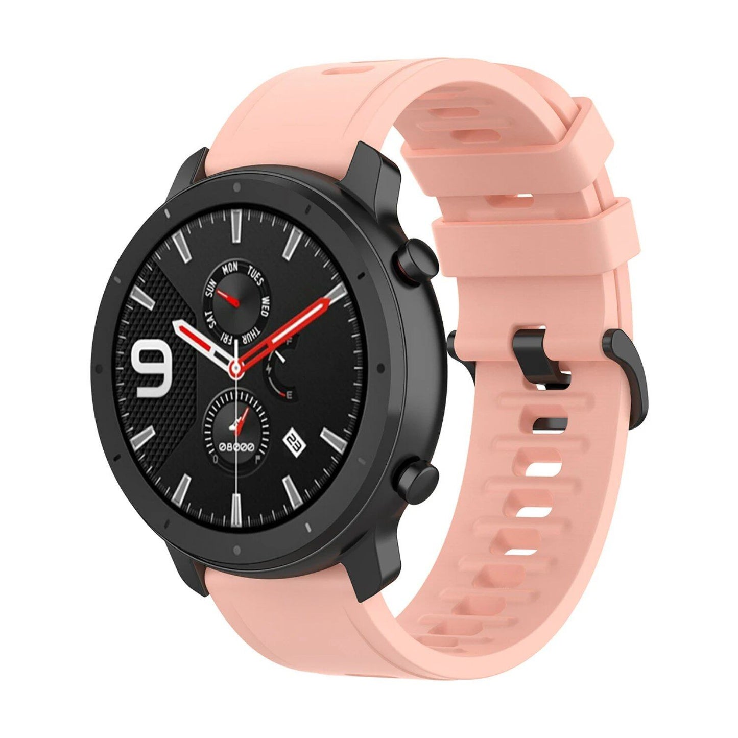 Compatible with Amazfit GTR 47mm/2/2e/Stratos 3/GTR 4/3 Pro/GTS 4 Mini/2/2E/3, 20mm/22mm Silicone Band Strap, Replacement Band, Band Color: mm, Universal, Imported