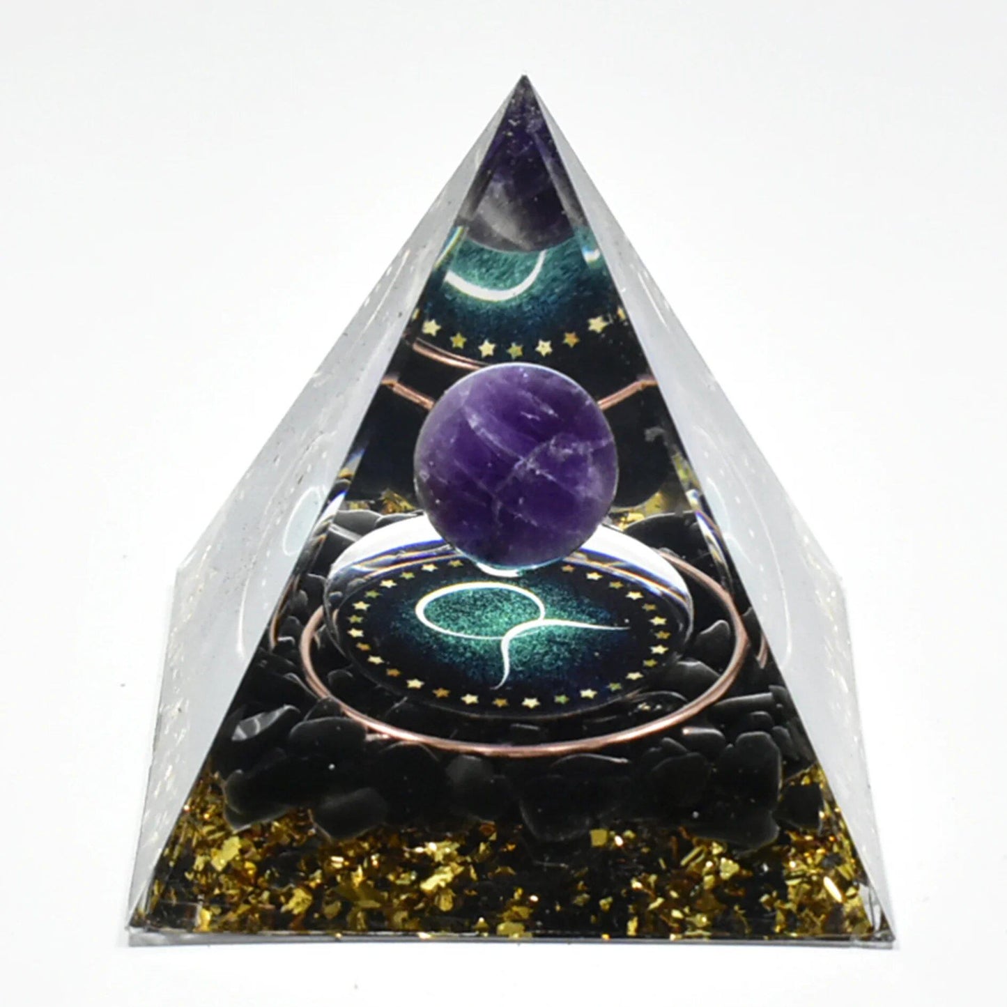12 Zodiac Signs Orgonite Pyramid, 5cm, Horoscope Healing, Natural Quartz Crystal, Lucky Energy, Chakra, Reiki, Orgonite, Power Stone, Birthday Gift, Parallel Import