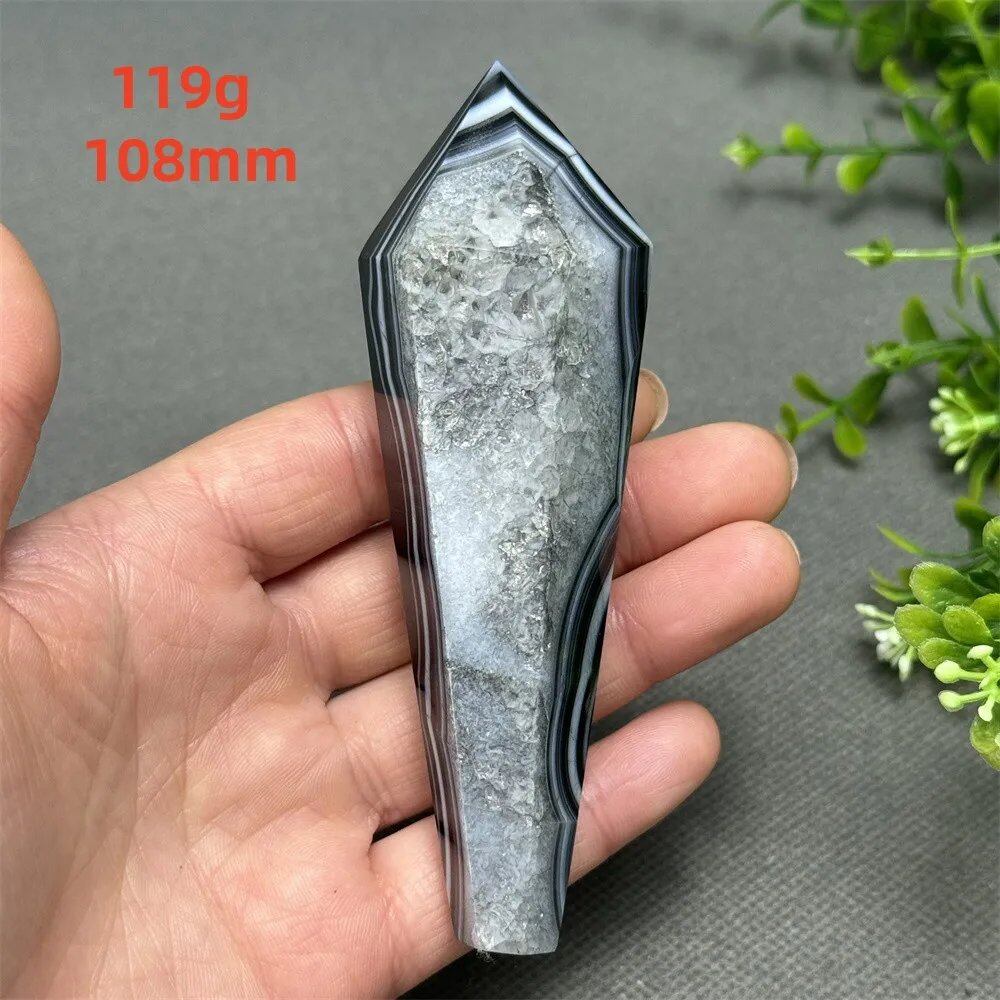 天然ブラックオニキスチップ セプター 超パワー レイキエネルギー チャクラ スピリチュアルヒーリング ウィザード ウィッチクラフト 瞑想 ホームデコレーション ギフト カラー: 並行輸入品