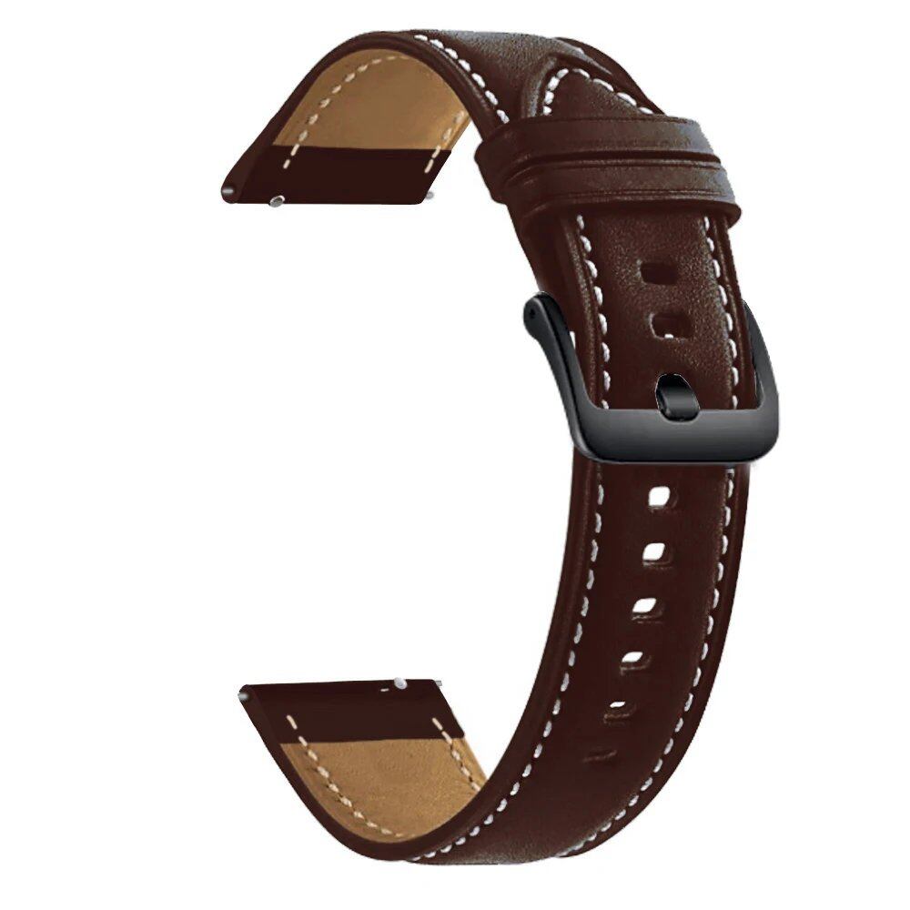 22mm, 20mm Leather Bracelet for Samsung Galaxy Watch 3, 41, 45mm, 46mm, 42mm, Amazfit GTR, GTS, 4, 3, 2, Wristband, Huawei GT Compatible Watch Band, Band Color: Parallel Import
