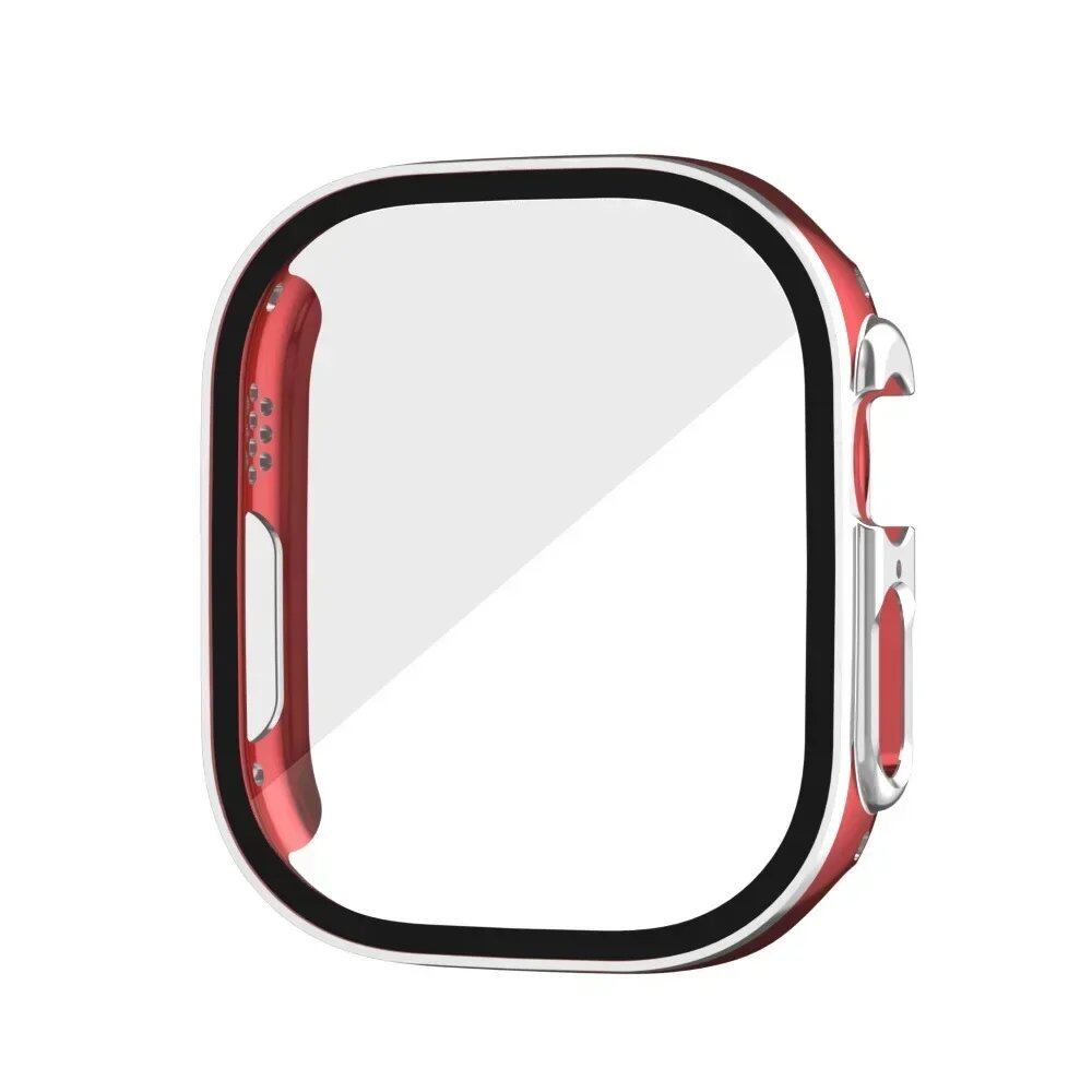 Tempered Glass Case for Apple Watch Ultra 2 (49mm), Screen Protector Frame Cover, Compatible with iWatch Ultra 49mm, Tempered Glass Protection, 49mm Accessories, Color: Black; Shipped from: Parallel Import