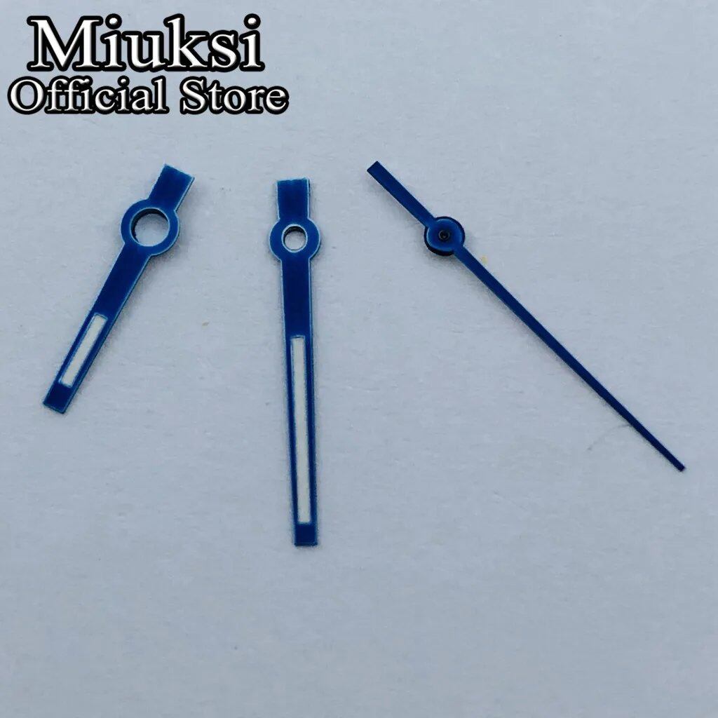 Miukushi Silver, Rose Gold, Blue, Black, Red Watch Hands with Green Luminous Hands, Compatible with NH35, NH36, ETA2824, 2836, PT5000, and Miyota 8215 Movements, Parallel Import