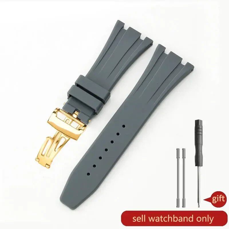 Seiko Waterproof Rubber Silicone Watch Strap for AP Royal Oak 15400/26331/15500, Orange, Green, and Blue, 27mm Watch Band, Size: 26mm; Band Color: Parallel Import