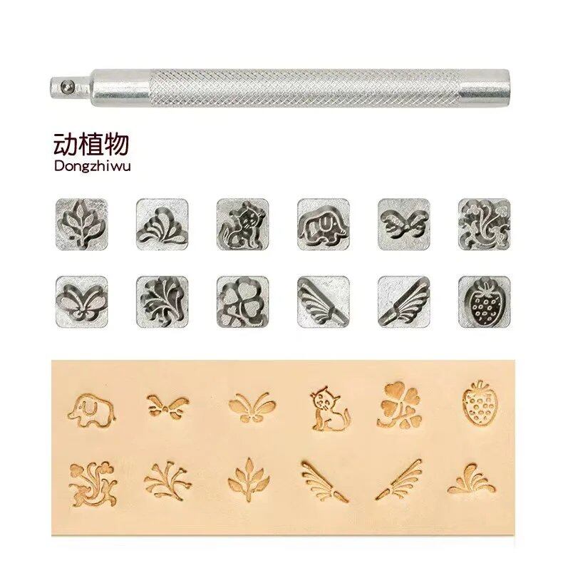 Handmade Leather Embossing Tool DIY Craft Zodiac Constellation Animal Mold Stamp Set Metal Stamping Tool Parallel Import