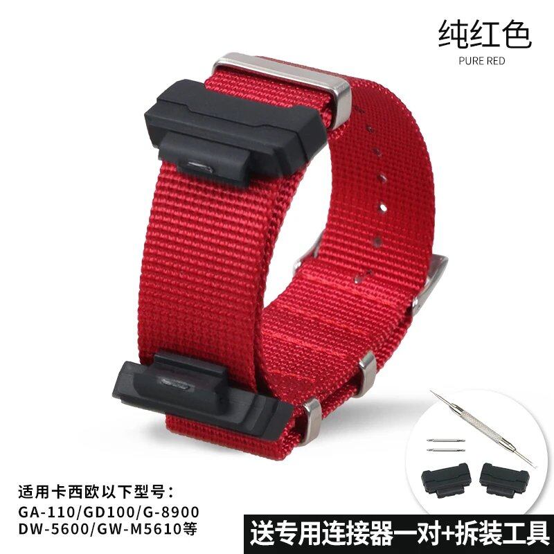 Camouflage Nylon Watch Strap for G-SHOCK - Compatible with CASIO G-SHOCK GA-110/300/DW6900/GD120/G-5600/GW-M5610/GLS8900, Imported