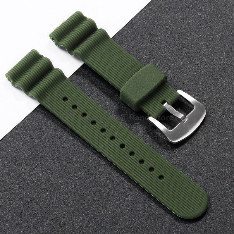 22mm Watch Strap for Seiko 007, Omega Dive Watch, Tudor Sport, Men's Waterproof Rubber Bracelet, Band Color: 22mm; Band Width: 22mm, Parallel Import