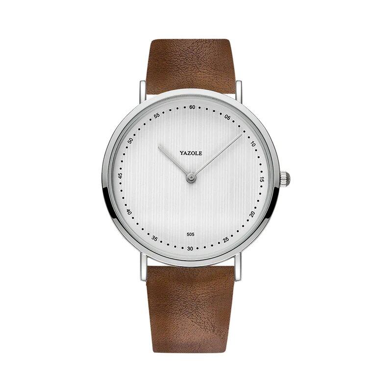 Yazor Top Brand Luxury Men's Watch, Leather Quartz Movement, Business Wristwatch, Casual Clock, Men's Relogio Masculino, Color: Black, Parallel Import
