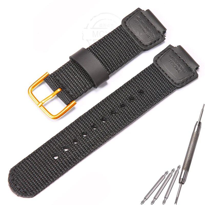 16mm Nylon Leather Strap for Casio DW5600, GA110, GA2100, AWG-M100, and GA-700. Men's Outdoor Sports Watch Band. Band Color: 16mm; Band Width: 16mm; Ships from: Parallel Import