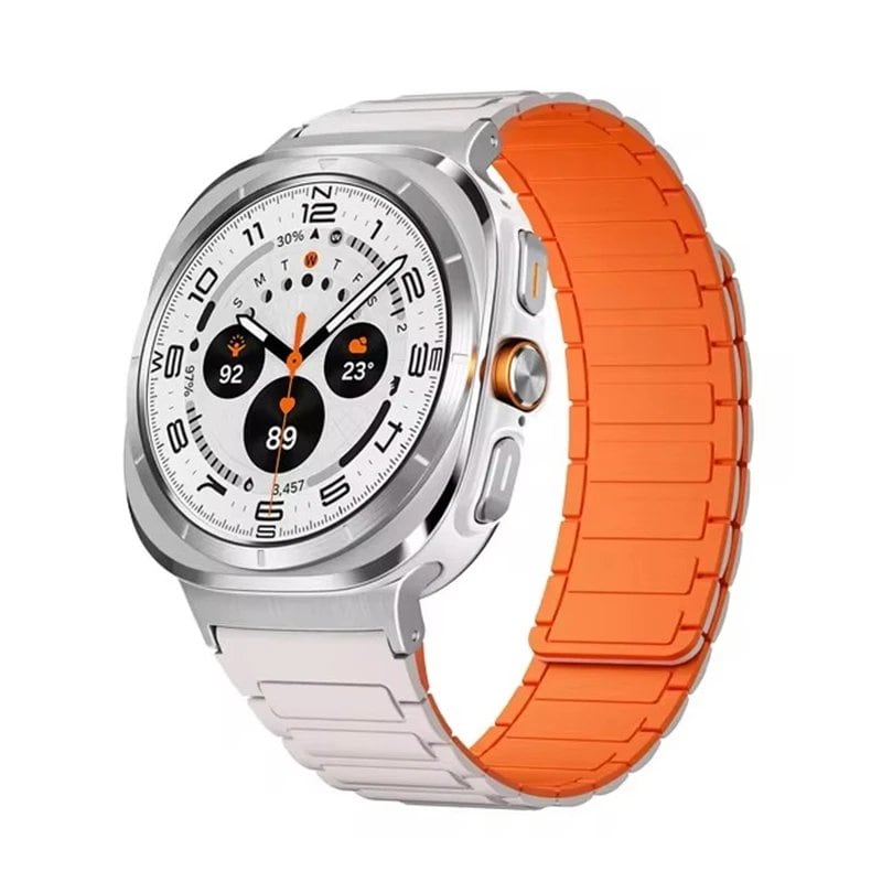 Magnetic Silicone Sport Band for Samsung Galaxy Watch 7 Ultra (47mm), Soft Lapped Bracelet, Gapless Strap, Band Color: Compatible with Galaxy Watch Ultra; Band Width: Compatible with Galaxy Watch Ultra (Parallel Import)