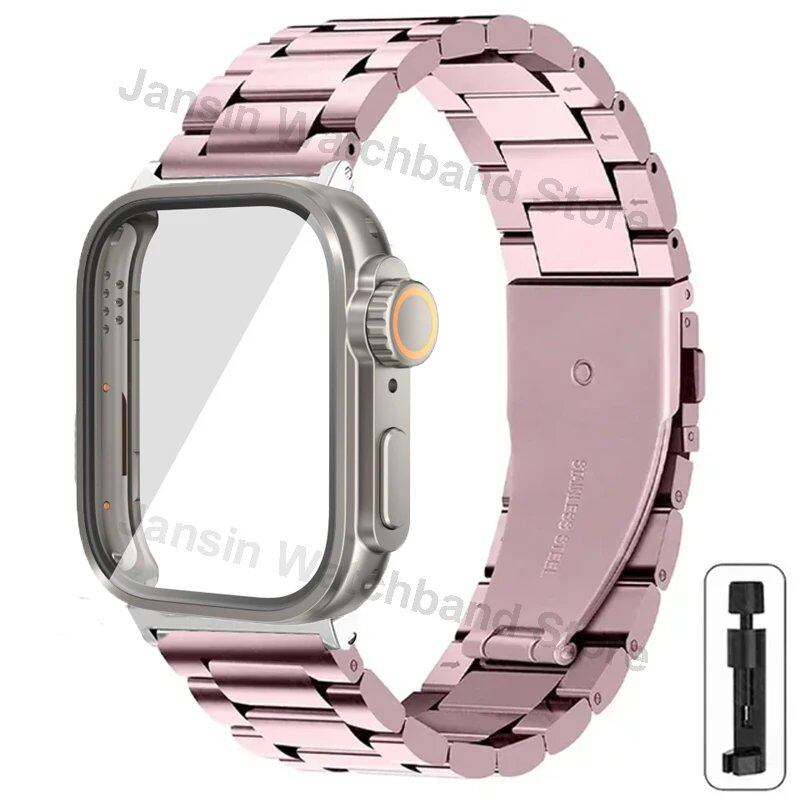 Huawei Watch Fit 4 Pro / Fit 3 / Fit 4 Pro Ultra Rugged Case + Stainless Steel Band Metal Wristband Accessory Band Color: Parallel Import