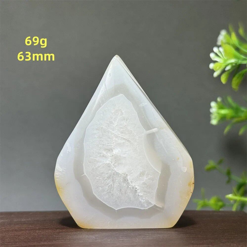 Natural Yellow Agate Geode, Freeform Torch, Mineral Energy, Home Furnishings, Meditation, Aura, Prayer, Altar, Gift, Parallel Import