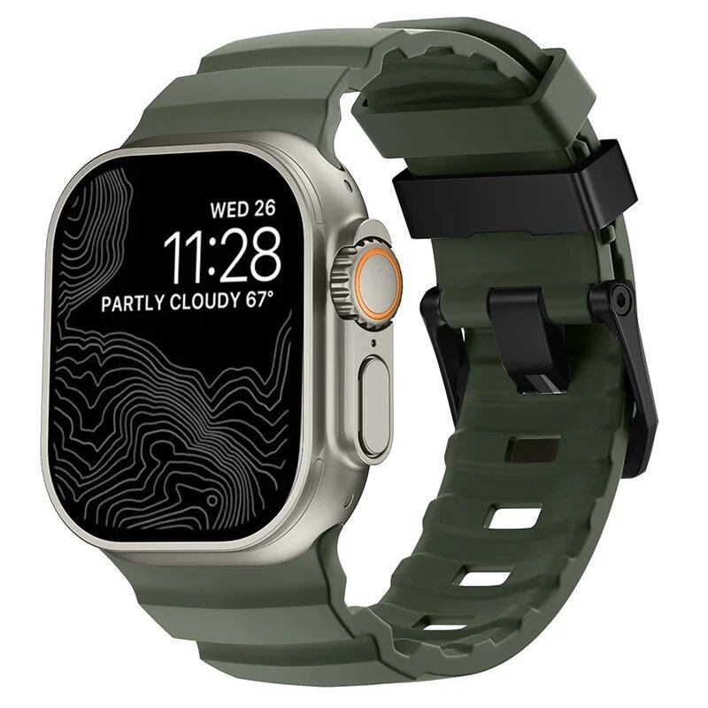 Sport Silicone Band & Titanium Metal Bracelet Strap for Apple Watch Ultra 2/10/9/8/7/6/SE/5/4 - Compatible with iWatch 42mm/44mm/45mm/46mm/49mm Band Colors: mm Parallel Import