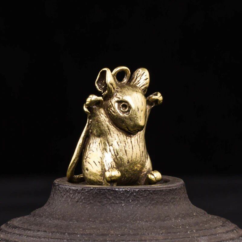 Set of 12 Brass Zodiac Tiger, Dragon, Rat, and Horse Miniature Figurines for DIY Animals, Fairies, Home Decor, Parallel Import