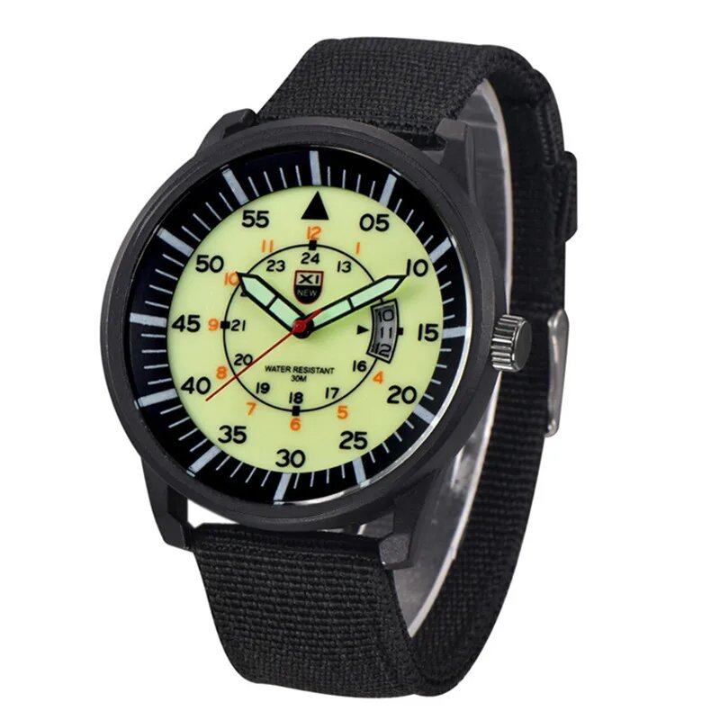 XINEW Men's Watch, 2024 New Arrival, Nylon Band, Simple Sport Quartz Movement, Date Function, Fashion Gift for Men; Customizable: Yes; Ships from: Parallel Import