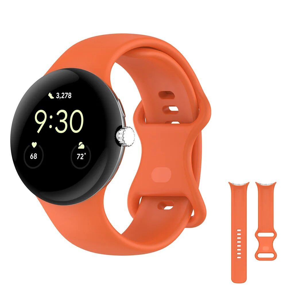 Google Pixel Watch 用 オリジナル シリコンバンド - メタルバックル スポーツブレスレット / Google Pixel Watch 2 対応 バンドアクセサリー サイズ:Pixel Watch 並行輸入品