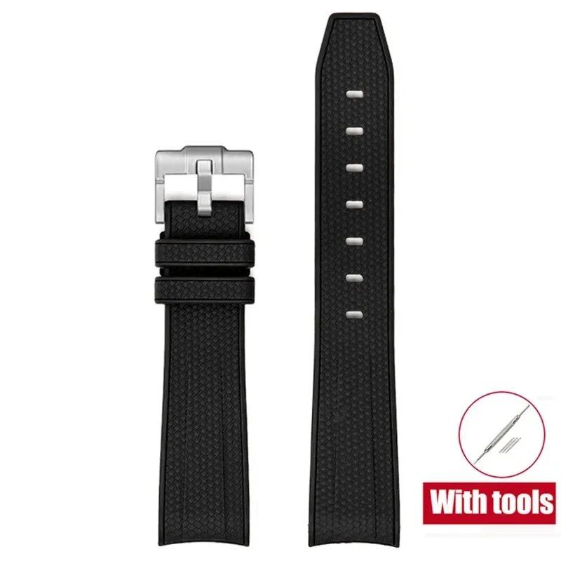 20mm Diving Strap with Curved Ends for Omega and Swatch Moonwatch, Silicone Rubber, Compatible with Rolex, Men's and Women's, Band Color: 20mm; Band Width: 20mm, Parallel Import