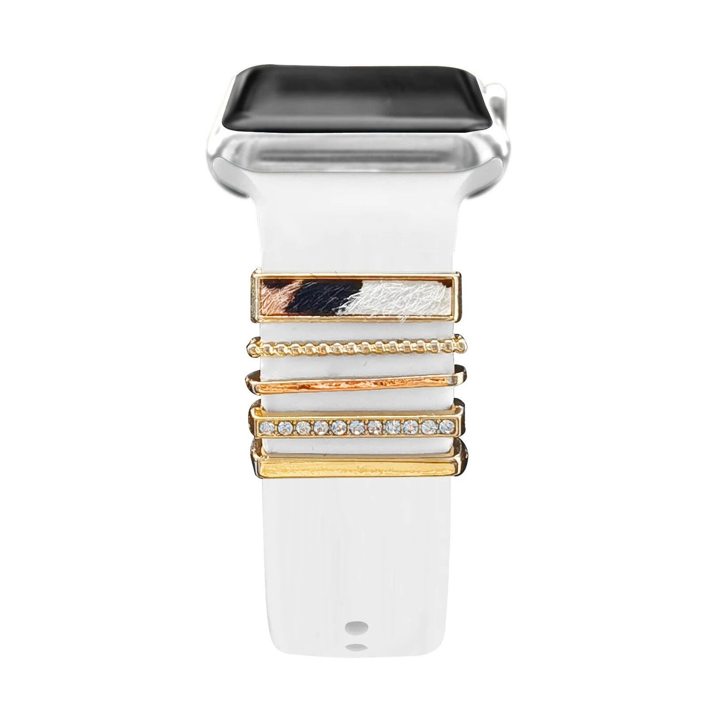 Diamond Jewelry-Embossed Band for Apple Watch Ultra 2, 9, 8, and 7, Compatible with Samsung and Huawei, 20/22mm Bracelet Strap, Band Color: ; Ships from: Parallel Import