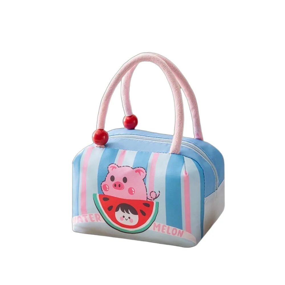 アルミフィルム保温バッグ 大容量 かわいい手提げ保冷バッグ 和風プリント キャラクターランチバッグ カラー:スタイル 並行輸入品