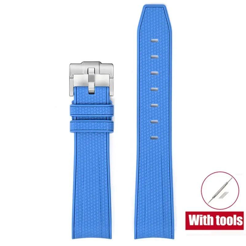 20mm Diving Strap with Curved Ends for Omega and Swatch Moonwatch, Silicone Rubber, Compatible with Rolex, Men's and Women's, Band Color: 20mm; Band Width: 20mm, Parallel Import