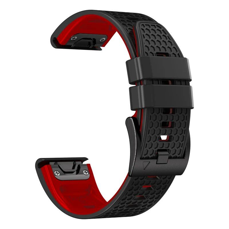 Compatible with Garmin Forerunner 965, 955, 945, 935 and Fenix 8, 7, 6, 5, 22mm and 26mm QuickFit Sport Silicone Wristbands, Band Color: mm, Parallel Import