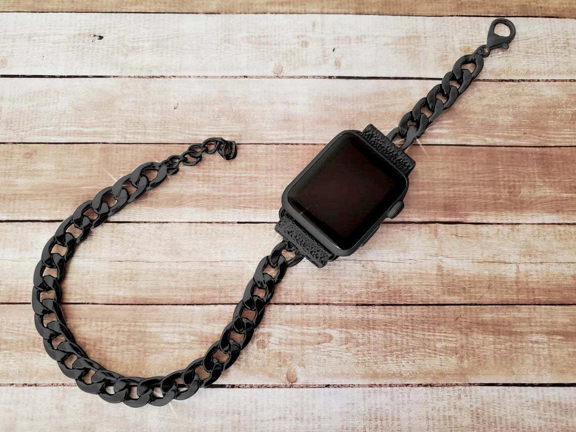 Apple Watch Band, Stainless Steel, Double Circle Metal Strap - Compatible with Apple Watch Series 7/6/SE/5/4/3, 40mm, 44mm, 41mm, 45mm, Women's, Band Color: Parallel Import