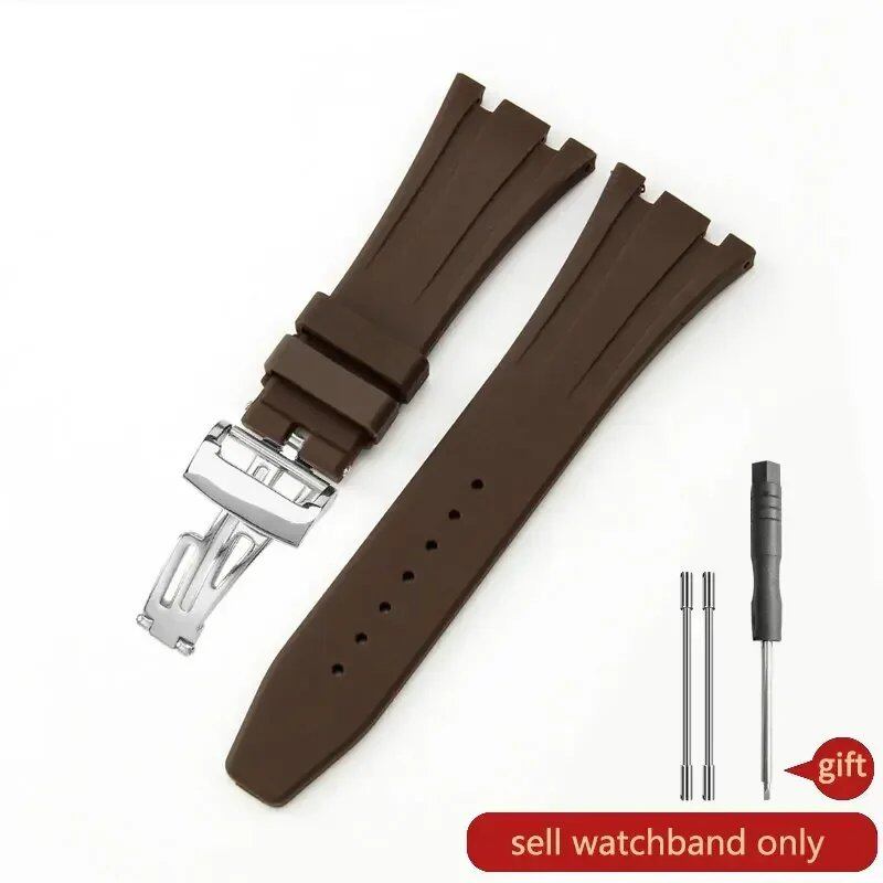 Seiko Waterproof Rubber Silicone Watch Strap for AP Royal Oak 15400/26331/15500, Orange, Green, and Blue, 27mm Watch Band, Size: 26mm; Band Color: Parallel Import