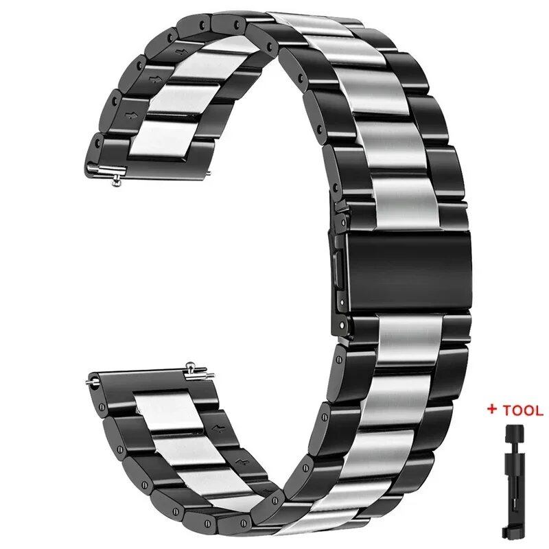 22mm Stainless Steel Strap for Redmi Watch 3 Active - Replacement Metal Bracelet for Xiaomi Redmi 3 Active, Band Color: e, Band Width: Parallel Import