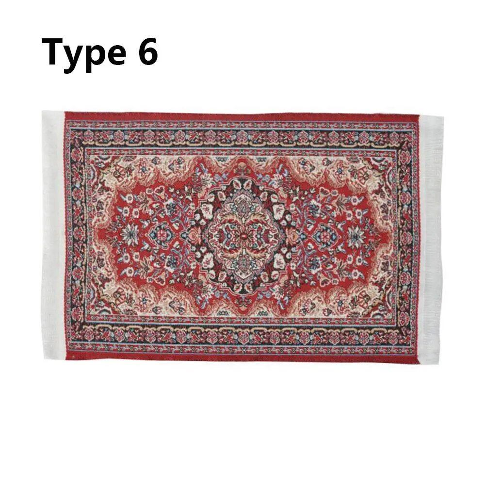 1/12 Scale Turkish Style Play House, Mini House Decoration, Floor Rug, Doll Accessories, Dollhouse Carpet, Miniature Woven Rug, Parallel Import
